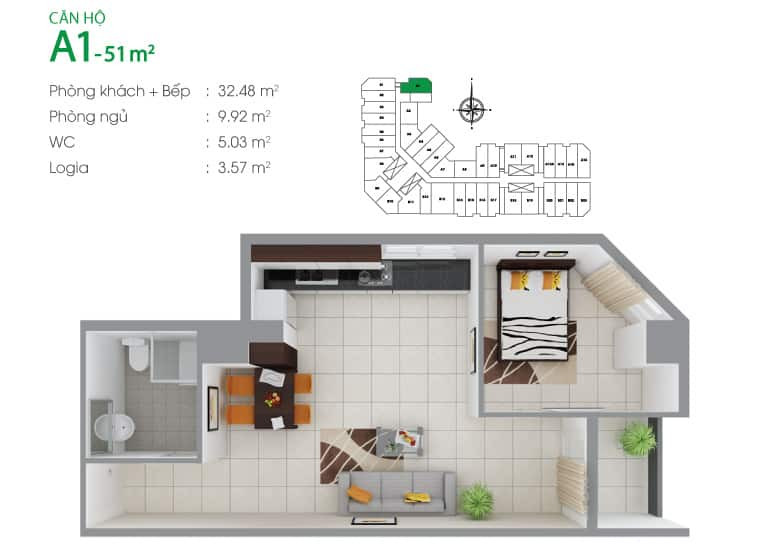 Mặt Bằng Chi Tiết Căn Hộ 8X-Đầm Sen