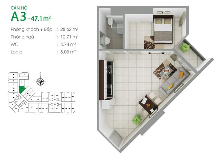 Mặt Bằng Chi Tiết Căn Hộ 8X-Đầm Sen