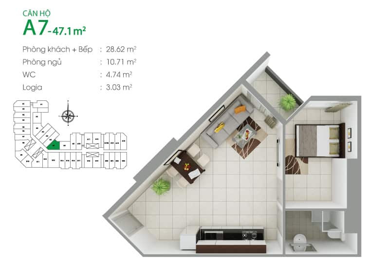 Mặt Bằng Chi Tiết Căn Hộ 8X-Đầm Sen