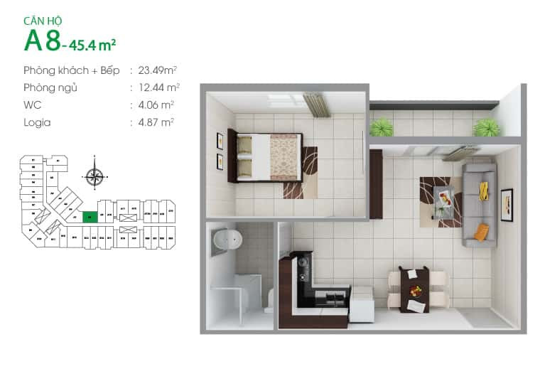 Mặt Bằng Chi Tiết Căn Hộ 8X-Đầm Sen