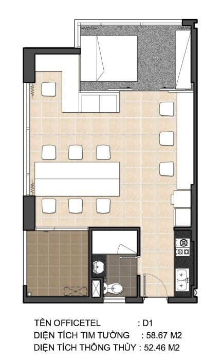 Mặt Bằng Chi Tiết Căn Hộ OfficeTel Sky Center