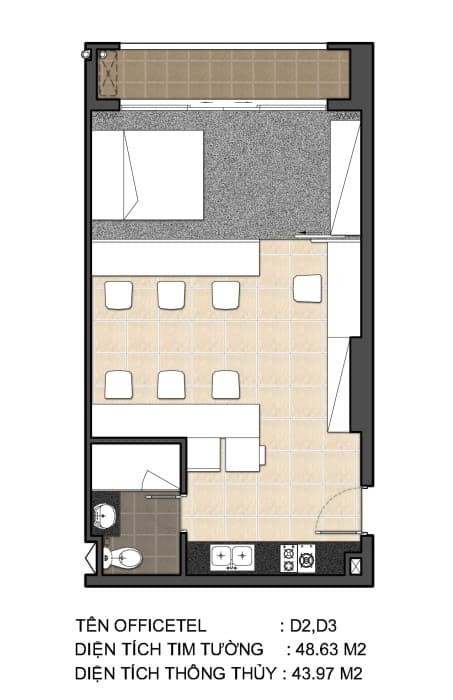 Mặt Bằng Chi Tiết Căn Hộ OfficeTel Sky Center