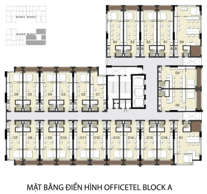 Mặt Bằng Chi Tiết Căn Hộ OfficeTel Sky Center